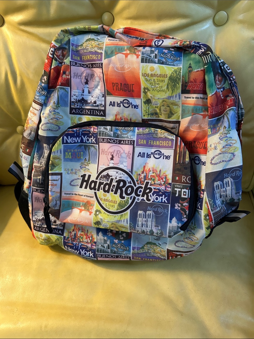 Hard Rock Cafe Multicolor Patchwork Logo Backpack